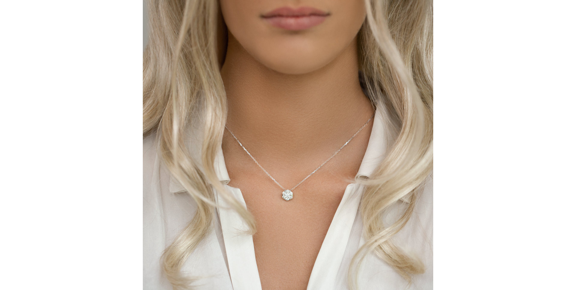 Náhrdelník 14kt bílé zlato s diamantem Mystic Kingdom