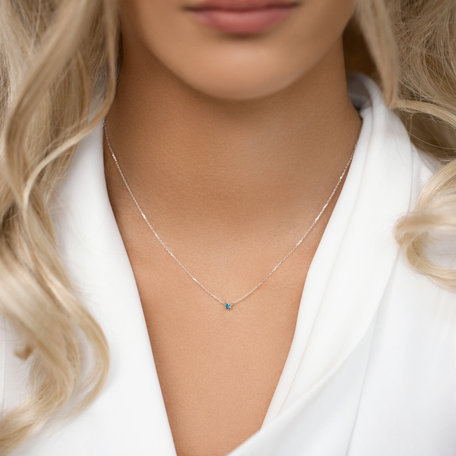 Náhrdelník 14kt bílé zlato s diamantem Essential Drop