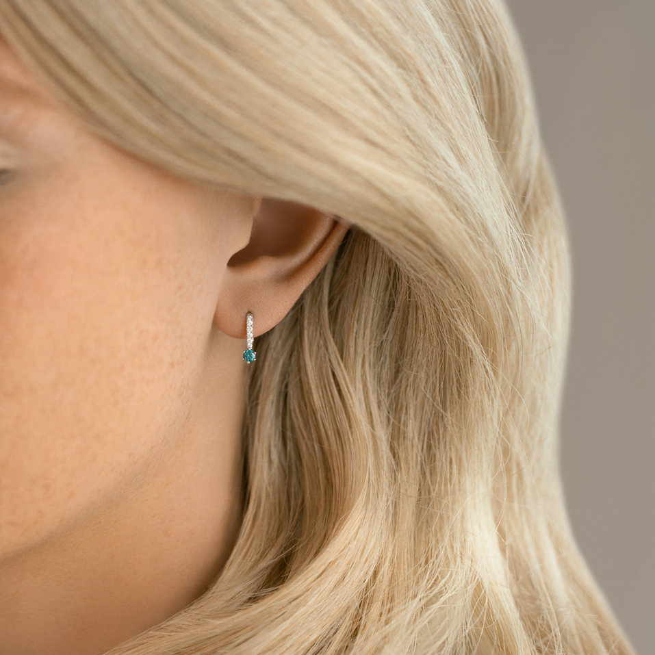 Náušnice s modrým diamantem Essential Glow