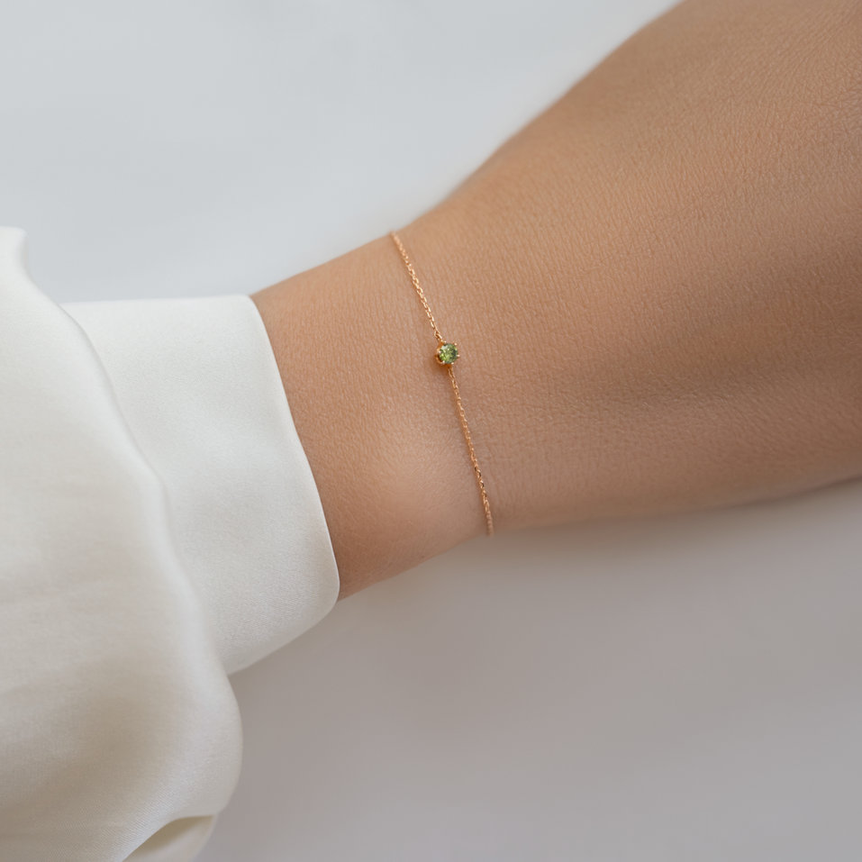 Náramek se zeleným diamantem Essential Shine