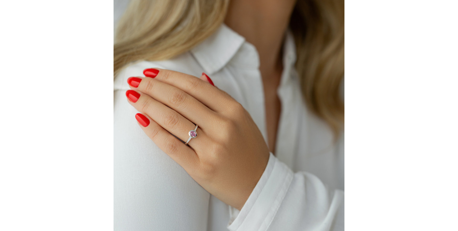 Prsten s diamanty a safírem Mystic Mirage