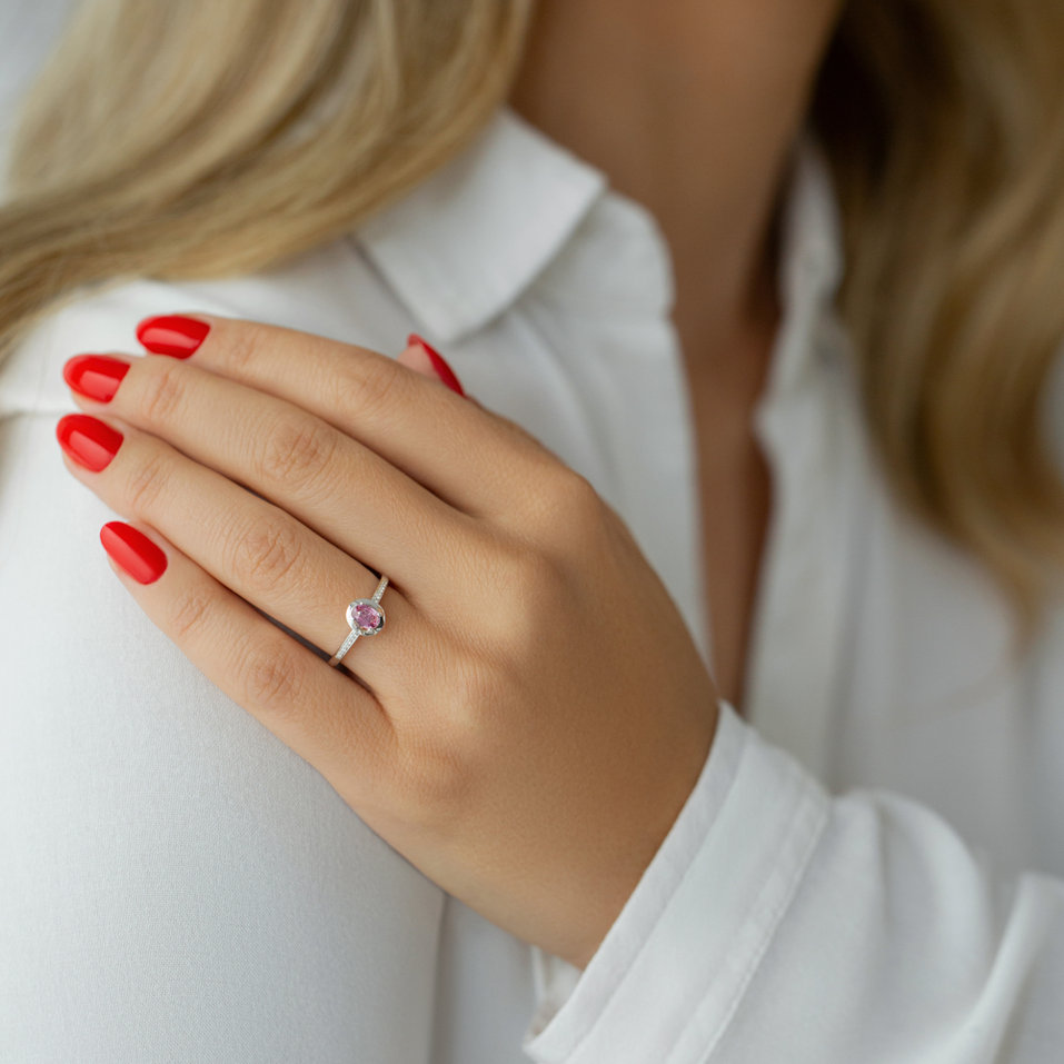 Prsten s diamanty a safírem Mystic Mirage