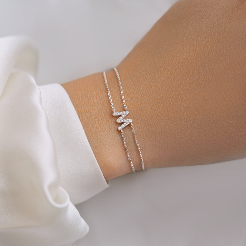 Náramek 14kt žluté zlato s diamantem Alphabet Constellations