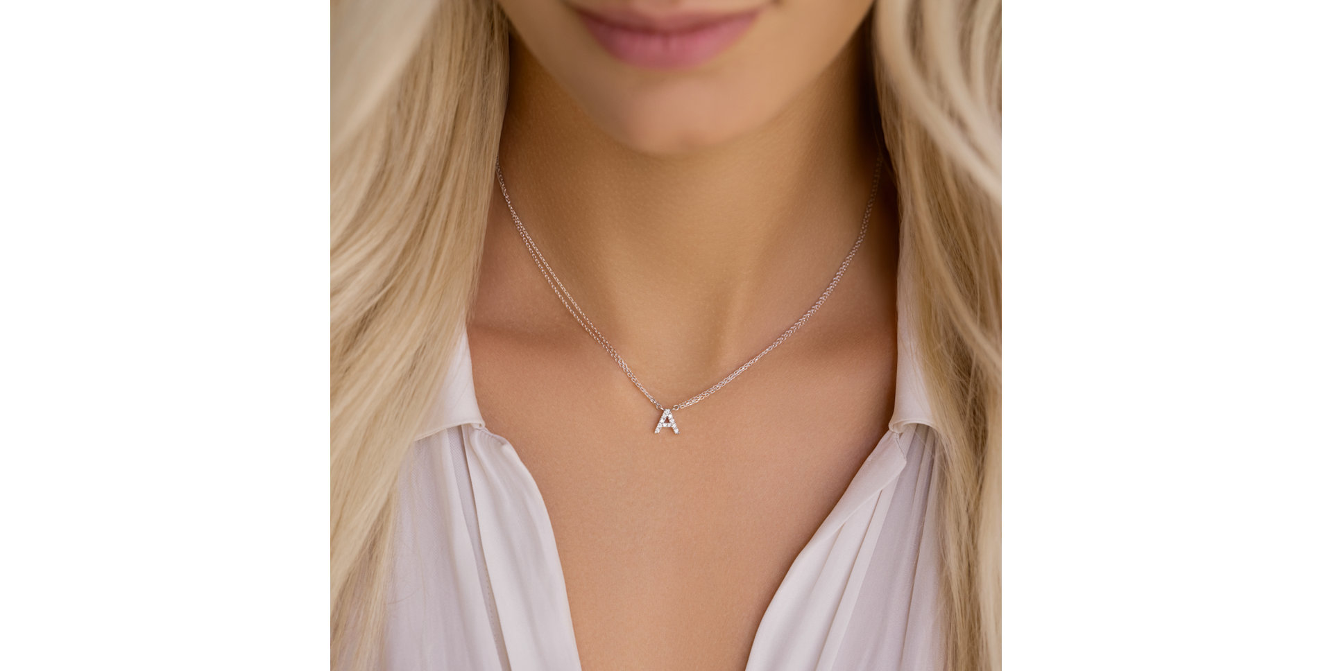 Náhrdelník 14kt žluté zlato s diamantem Shiny Alphabet