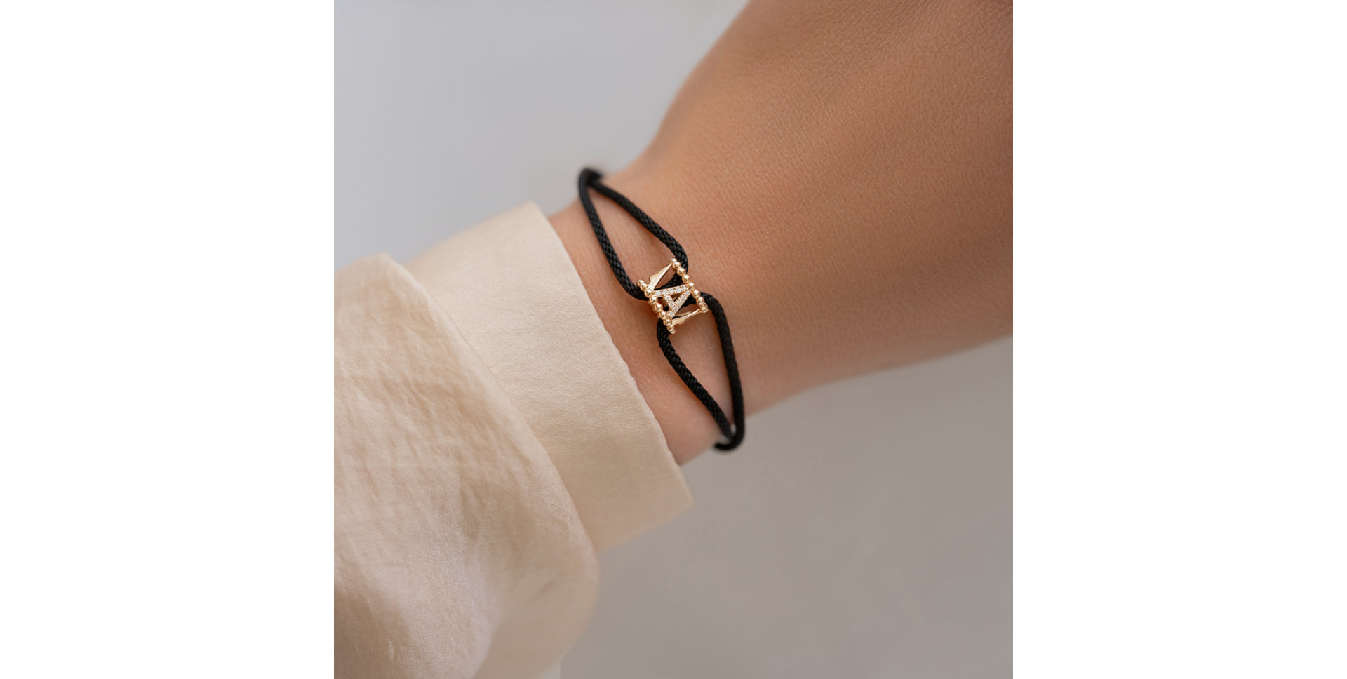 Náramek 14kt růžové zlato s diamantem Magnificent Letter