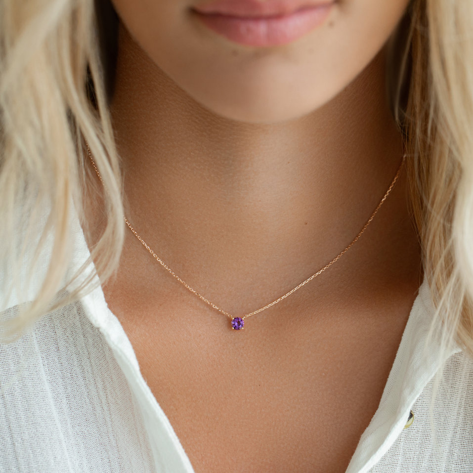 Náhrdelník s ametystem Lucky Glance