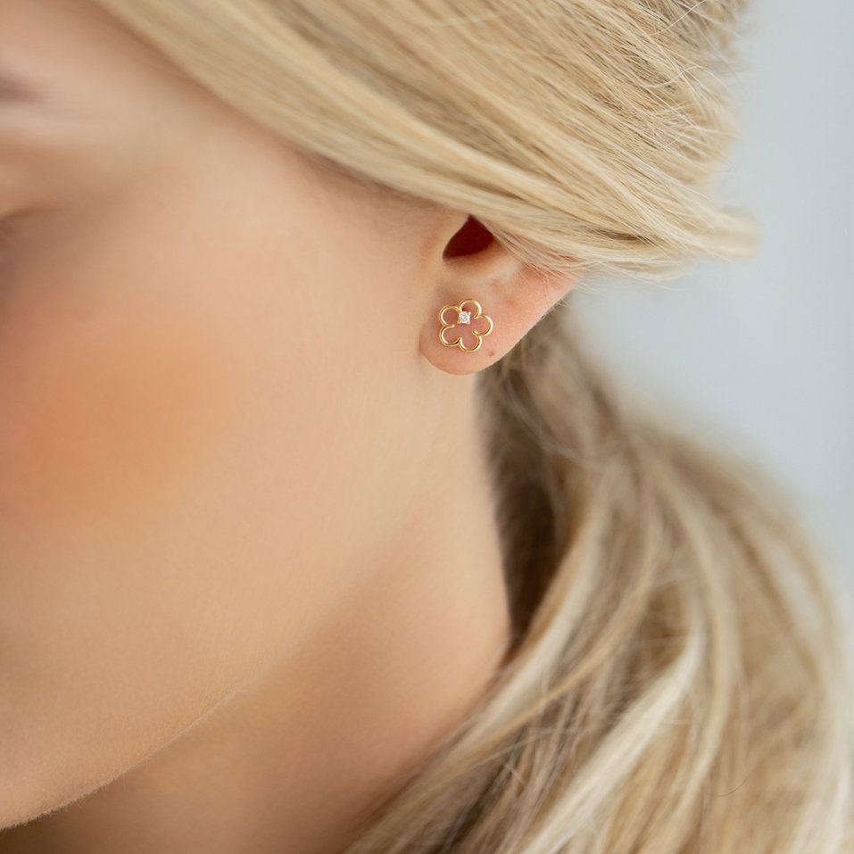 Náušnice s diamantem Glossy Daisy