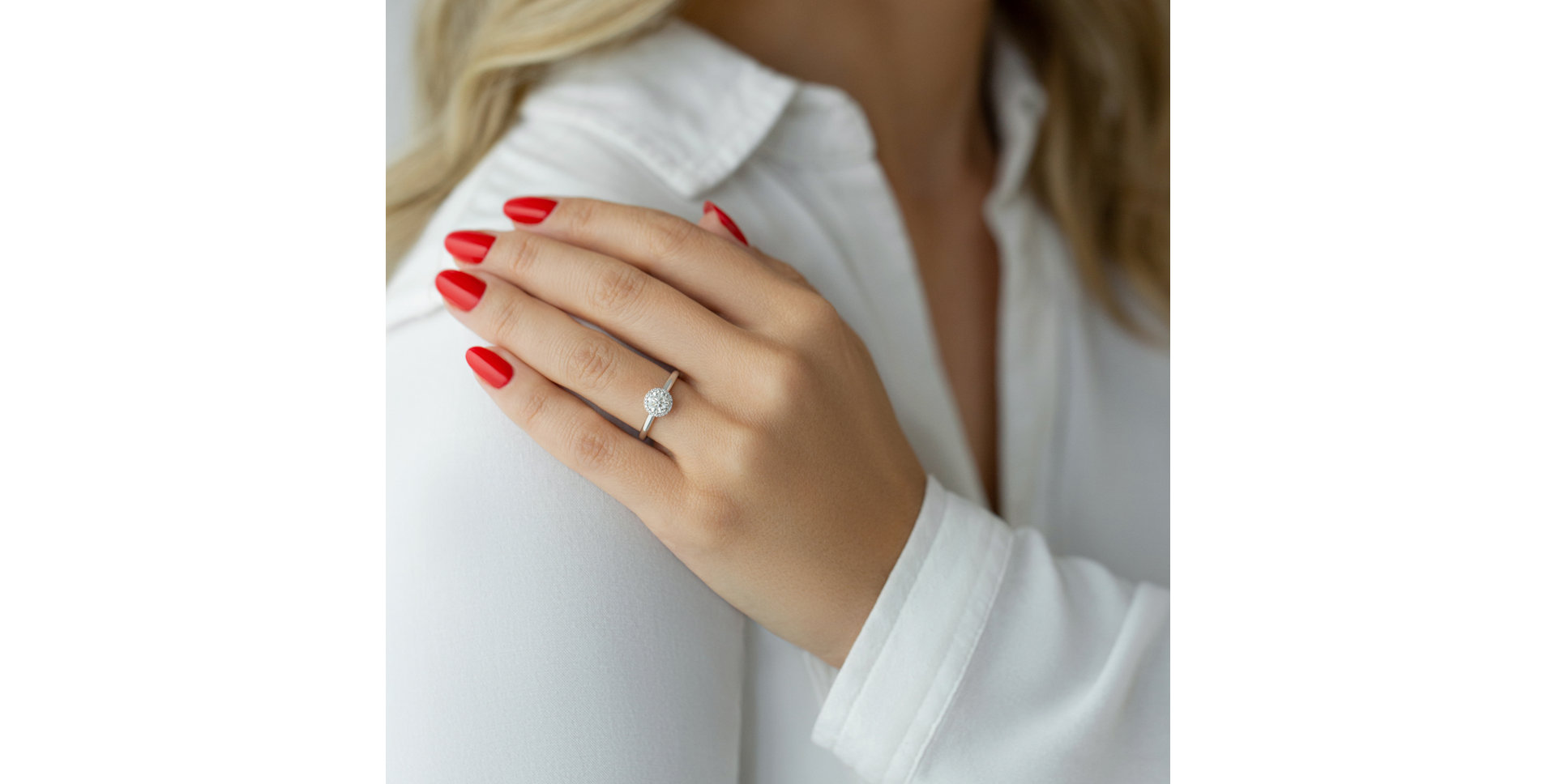 Prsten 14kt bílé zlato s diamantem Noble Allure