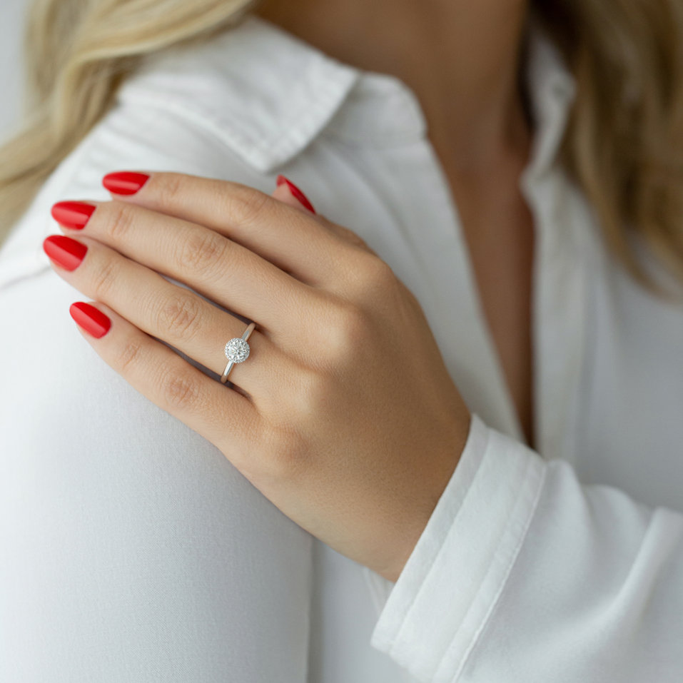 Prsten 14kt bílé zlato s diamantem Noble Allure