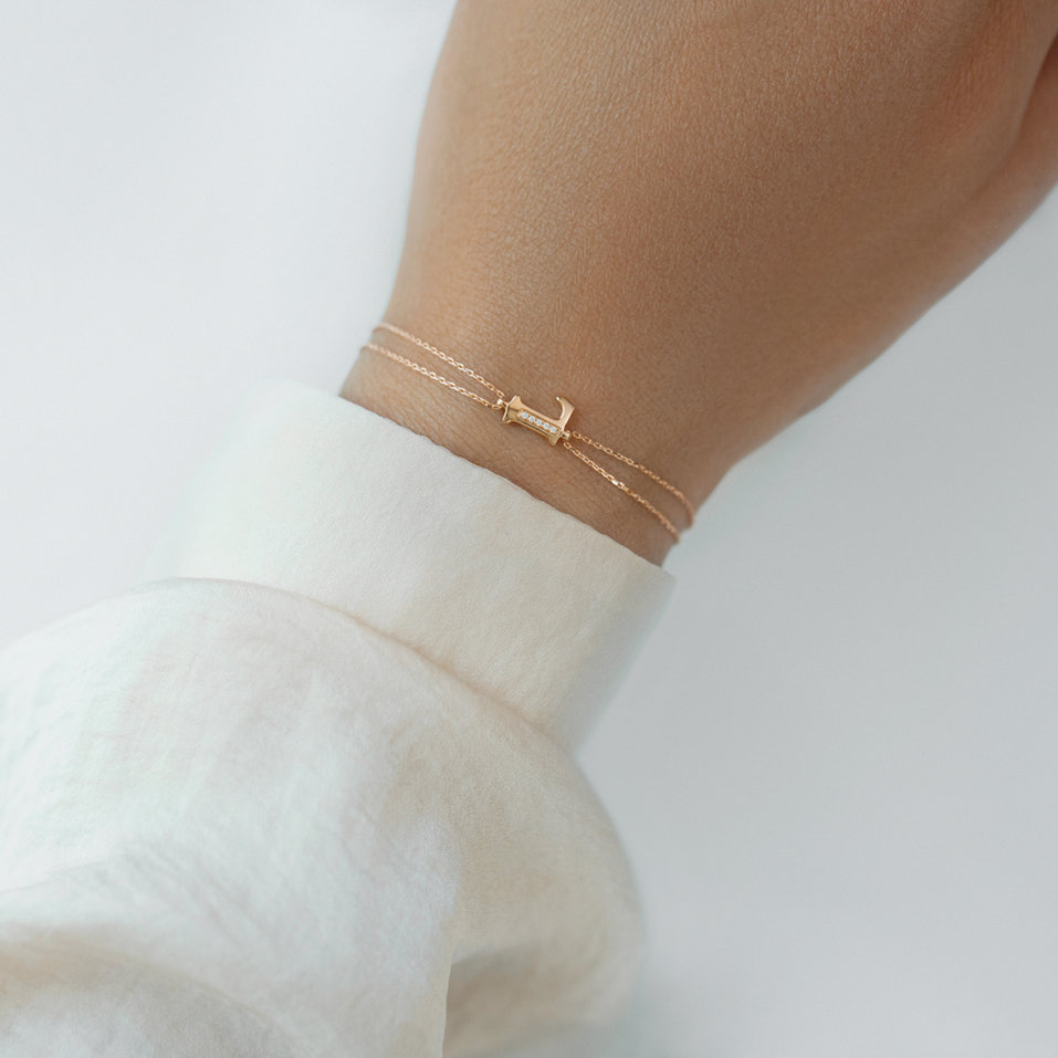 Náramek s diamanty Alluring Letter