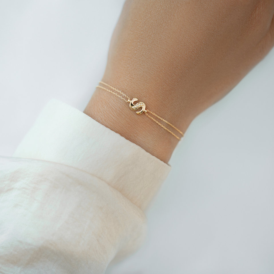 Náramek s diamanty Alluring Letter