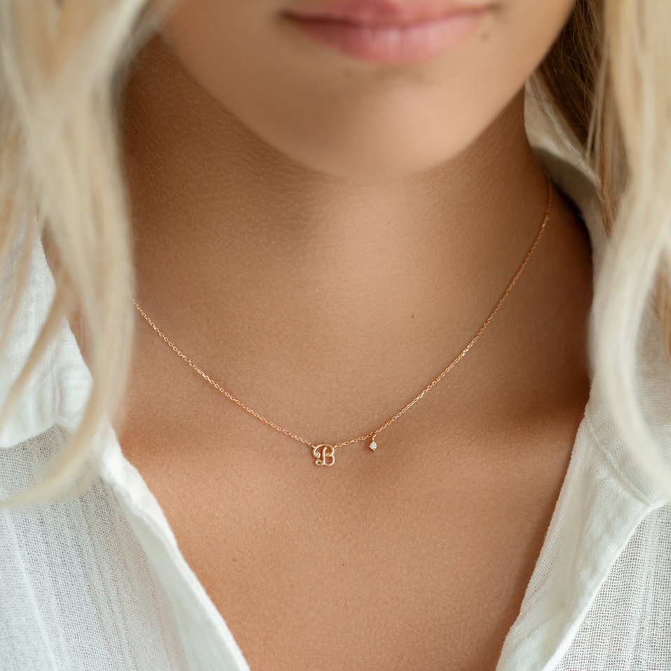 Náhrdelník s diamantem Elegance Letter