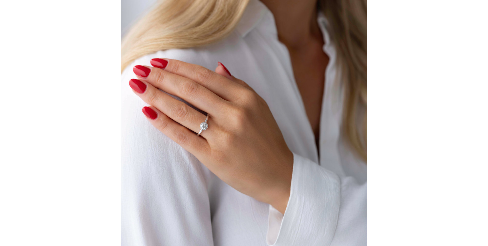 Prsten 14kt bílé zlato s diamantem Noble Allure