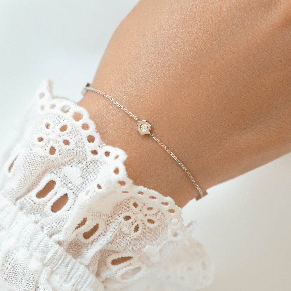 Náramek s diamanty Hexagonal Brilliance