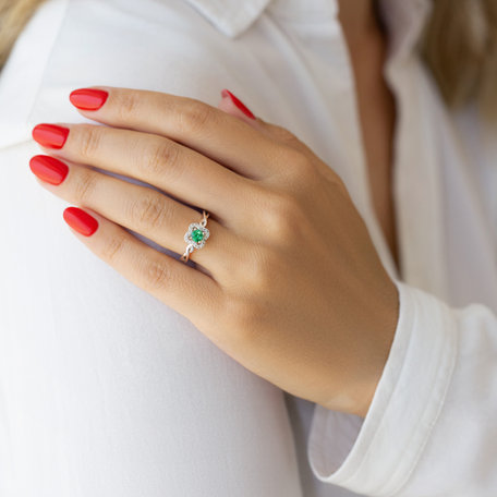 Prsten s diamanty a smaragdem Talma
