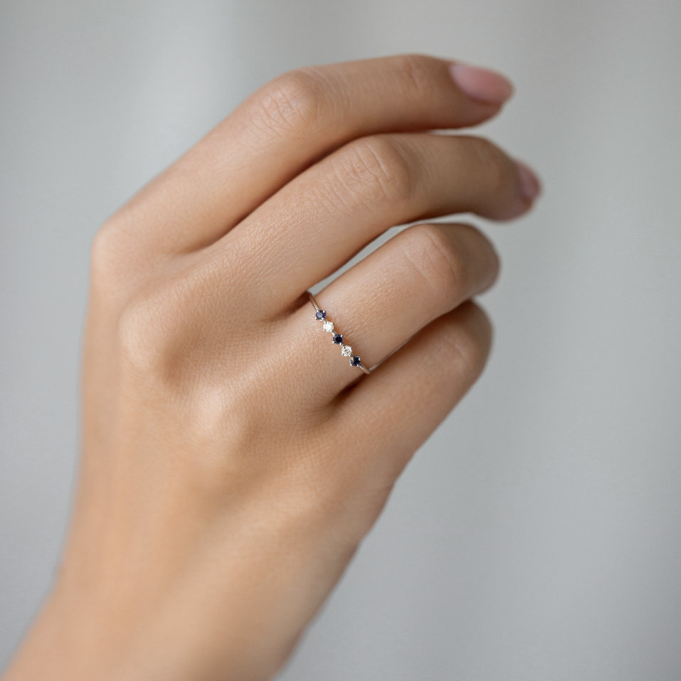 Prsten se safíry a diamanty Sky Sparkle