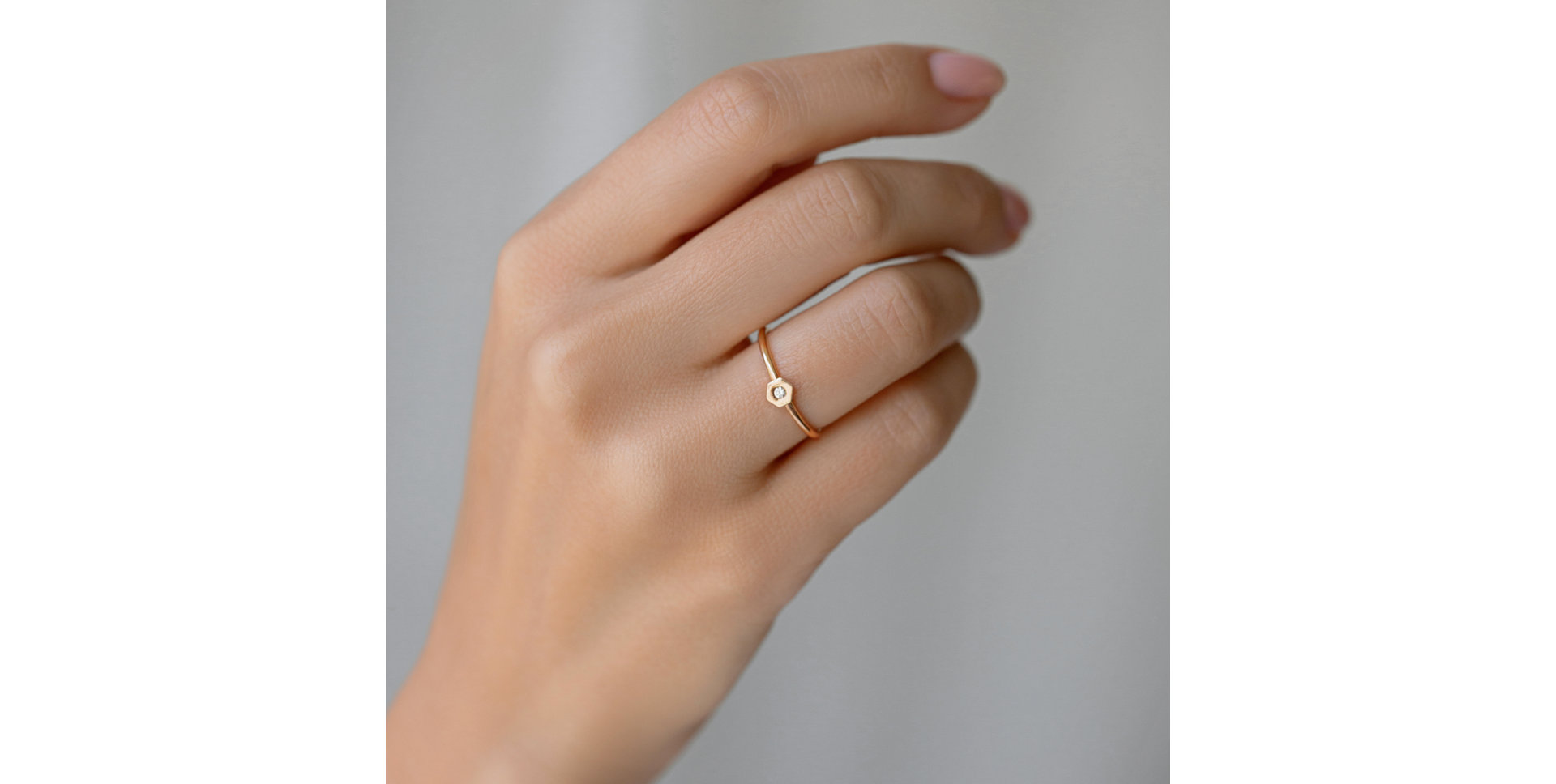 Prsten s diamantem HexaGlam