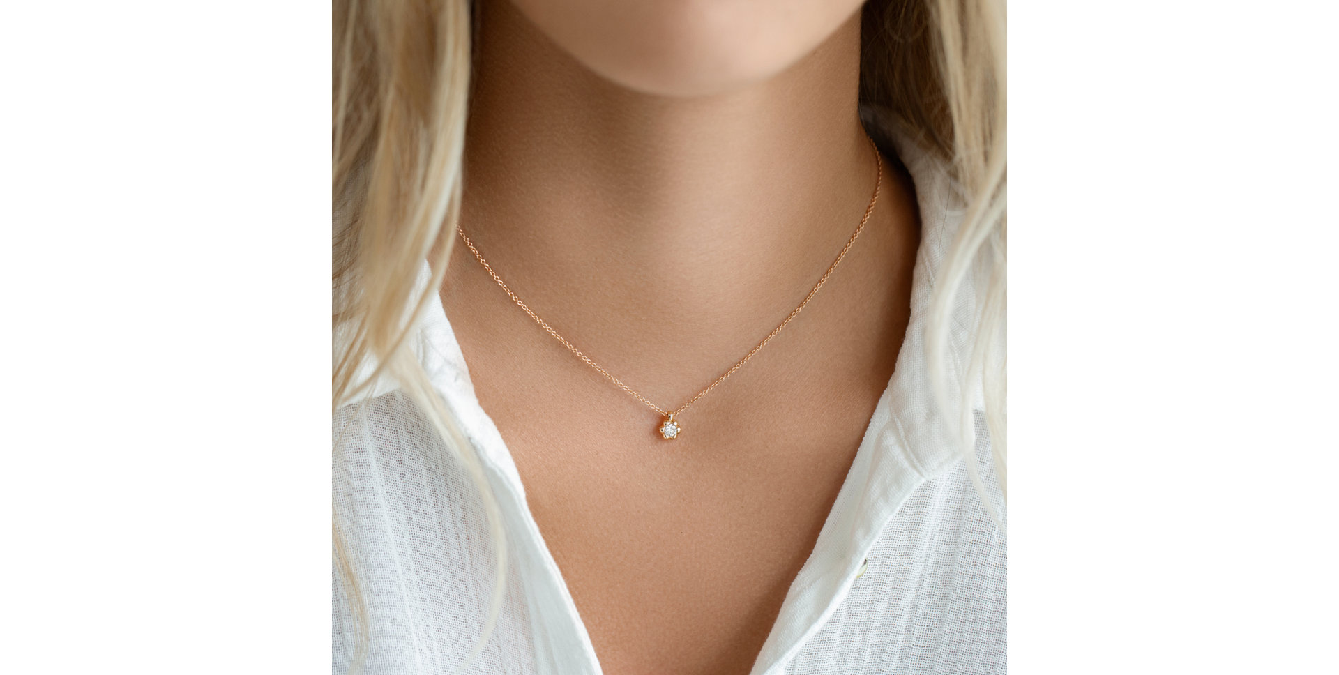 Náhrdelník s diamantem Blooming Love