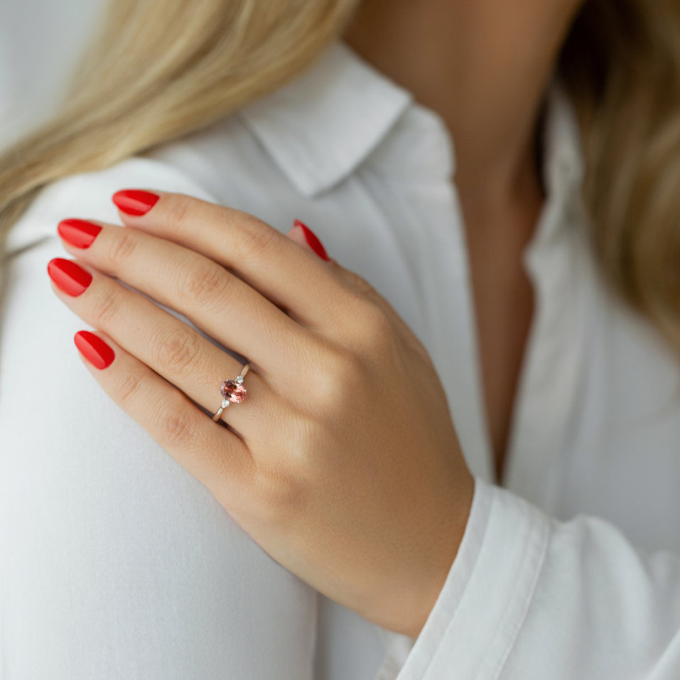 Prsten s turmalínem a diamanty Ivy Elegance