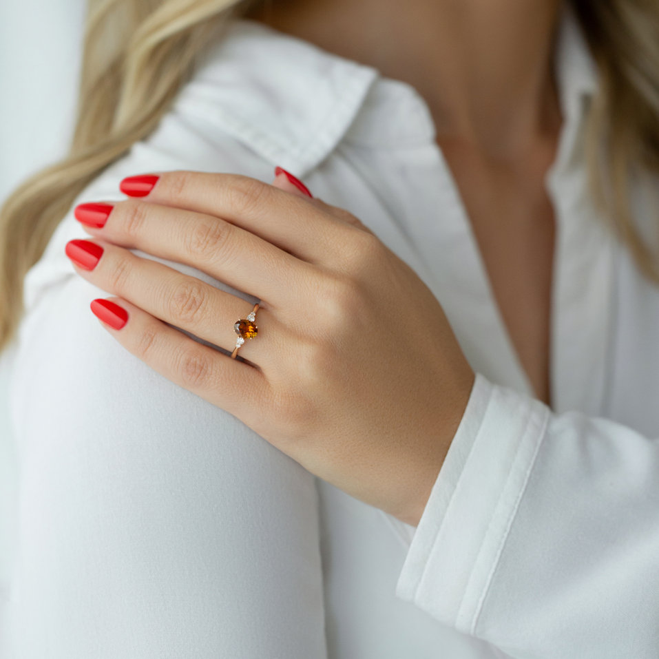 Prsten s turmalínem a diamanty Olympia