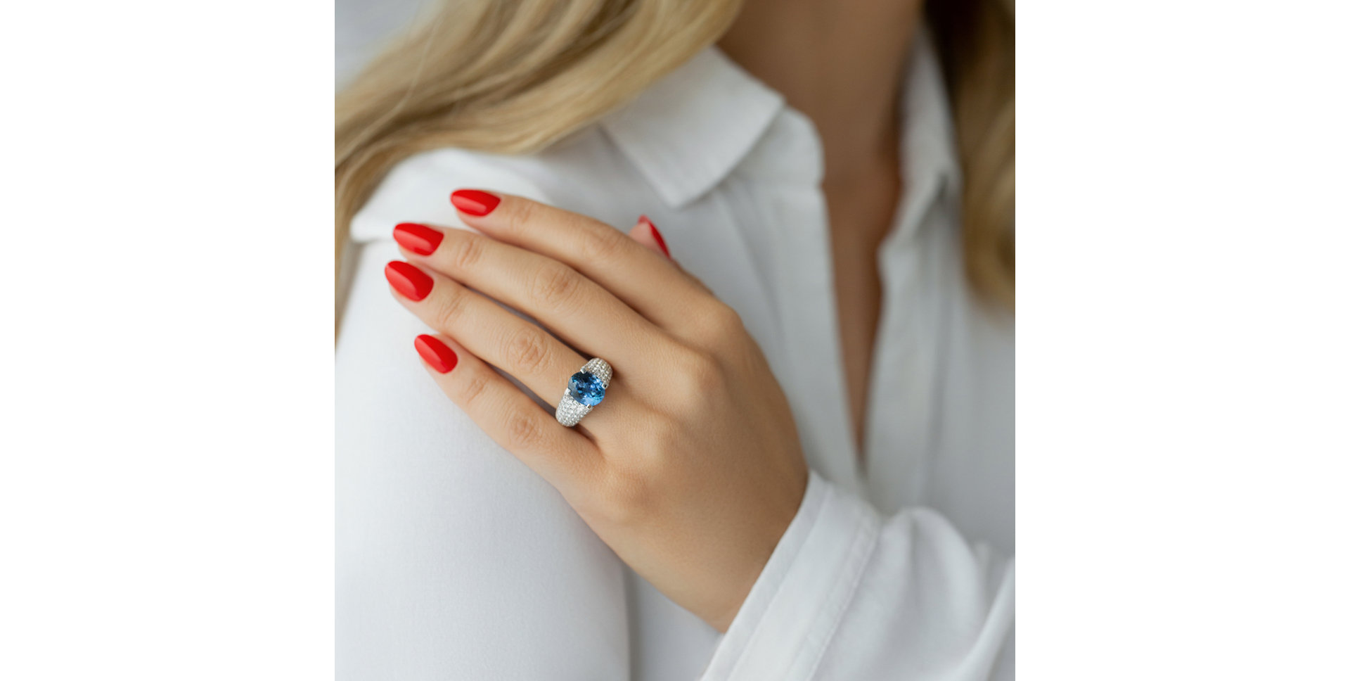 Prsten s tanzanitem a diamanty Glamorous Ladyship