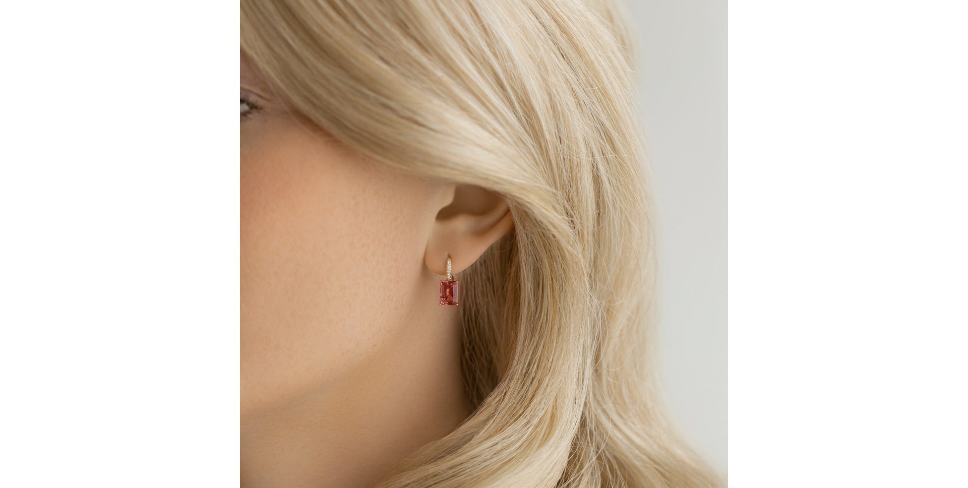 Náušnice s diamanty a rhodolitem Carlotta
