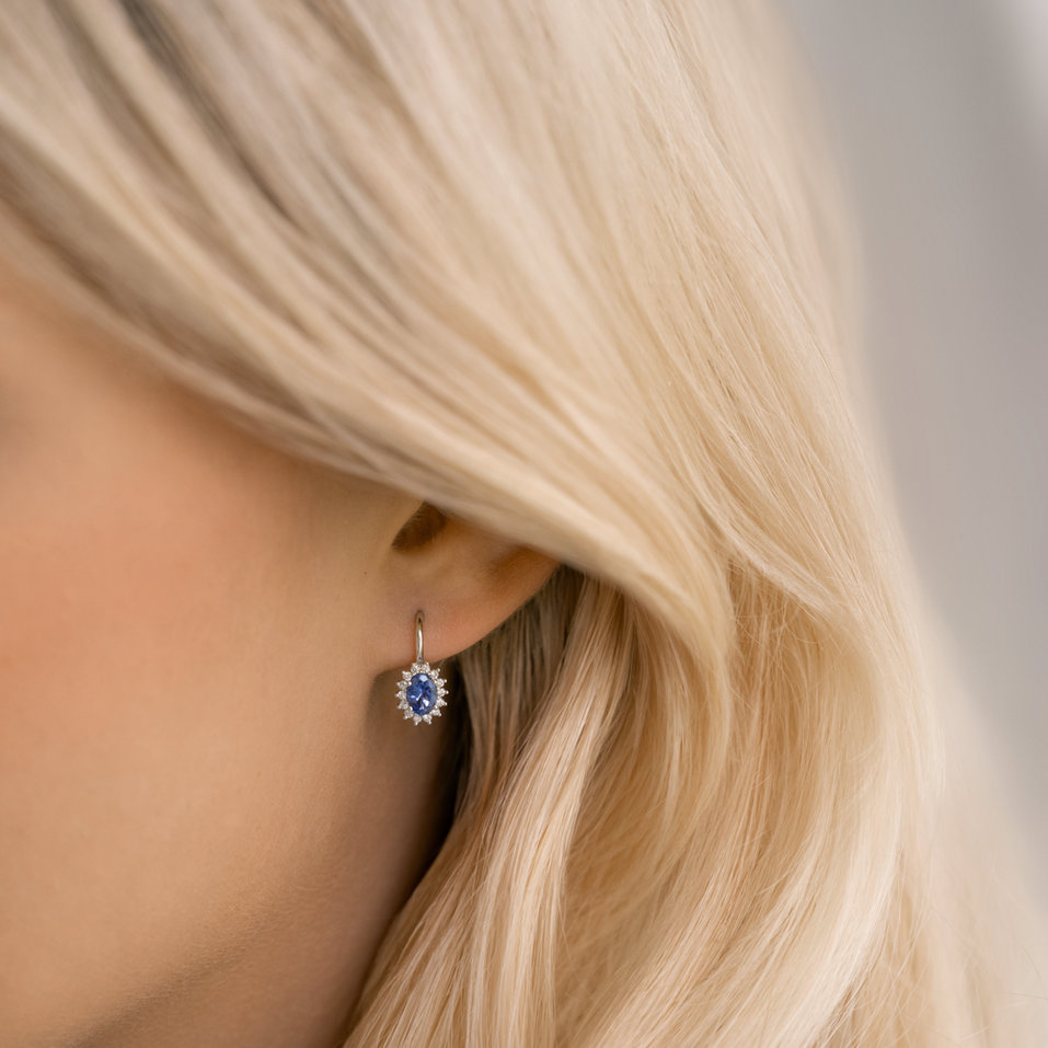 Náušnice s diamanty a rubínem Princess Sparkle