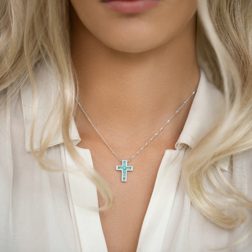 Náhrdelník s paraibou Cross Charm