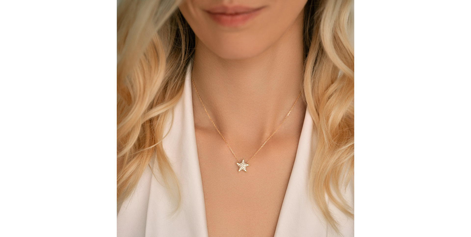 Náhrdelník s diamanty Starfish