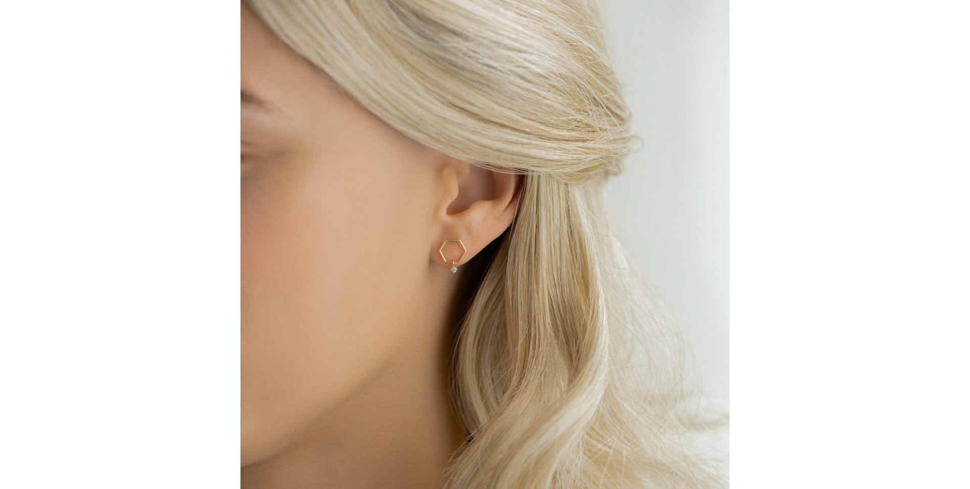 Náušnice s diamantem Hexapolygon