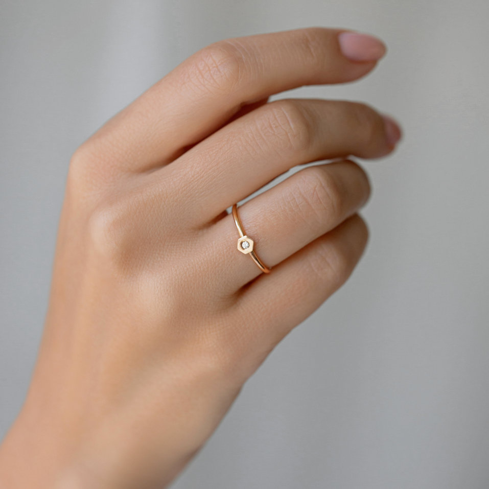 Prsten s diamantem HexaGlam