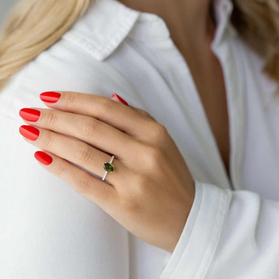 Prsten s diamanty a tanzanitem Touch of Shine