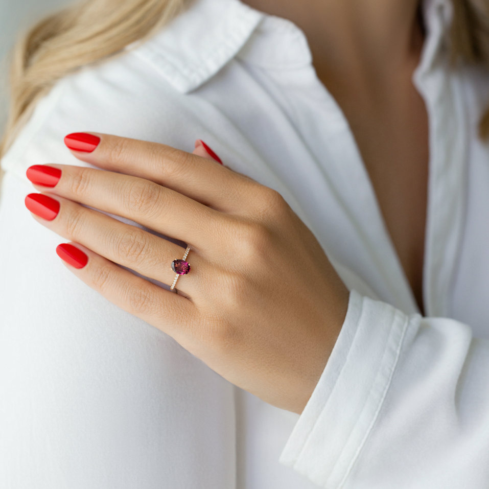 Prsten s diamanty a morganitem Touch of Shine