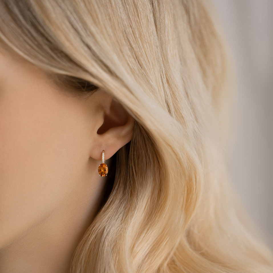 Náušnice s diamanty a turmalínem Iris Elegance