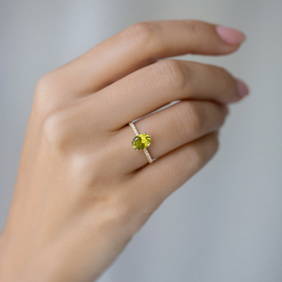 Prsten s diamanty a topazem Touch of Spark