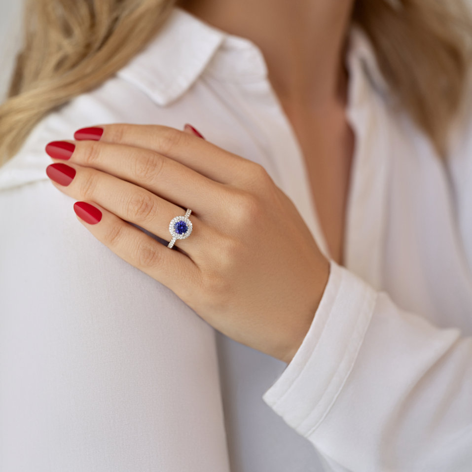 Prsten s diamanty a tanzanitem Muriel