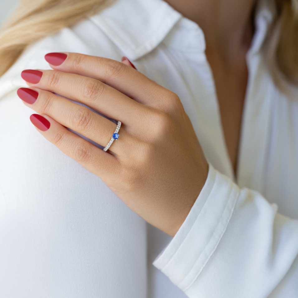 Prsten s diamanty a tanzanitem Fabien