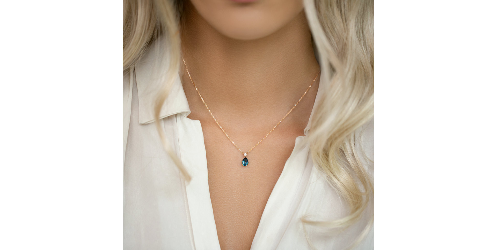 Náhrdelník s diamantem a topazem Galatea