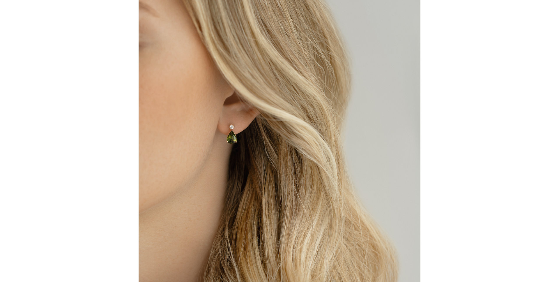 Náušnice s diamantem s turmalínem Galatea