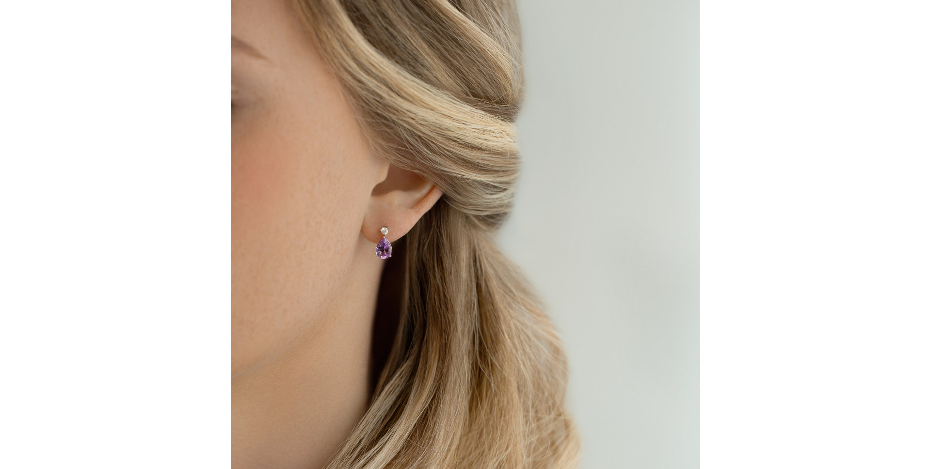 Náušnice s diamanty a rhodolitem Ismene