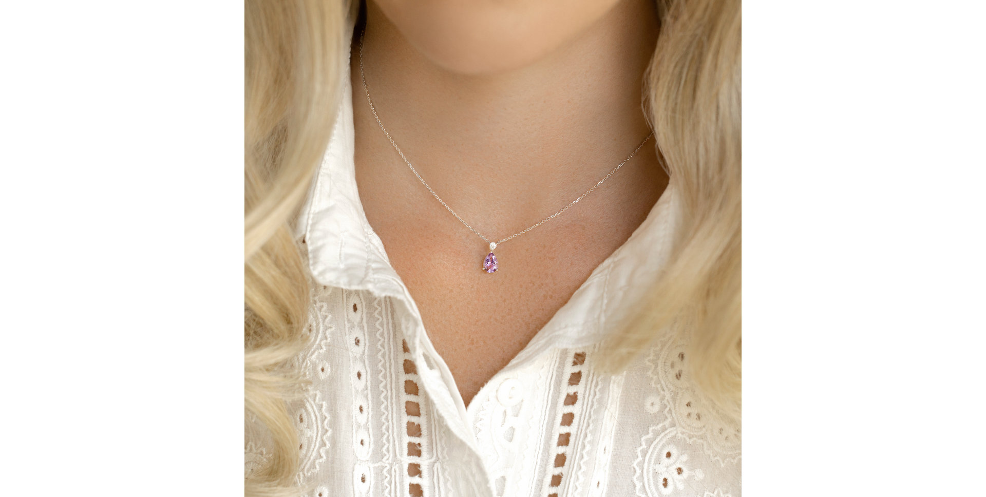 Náhrdelník s diamantem a quartzem Ismene