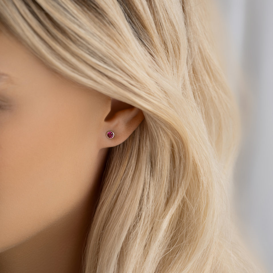 Naušnice s rhodolitem Shiny Dots