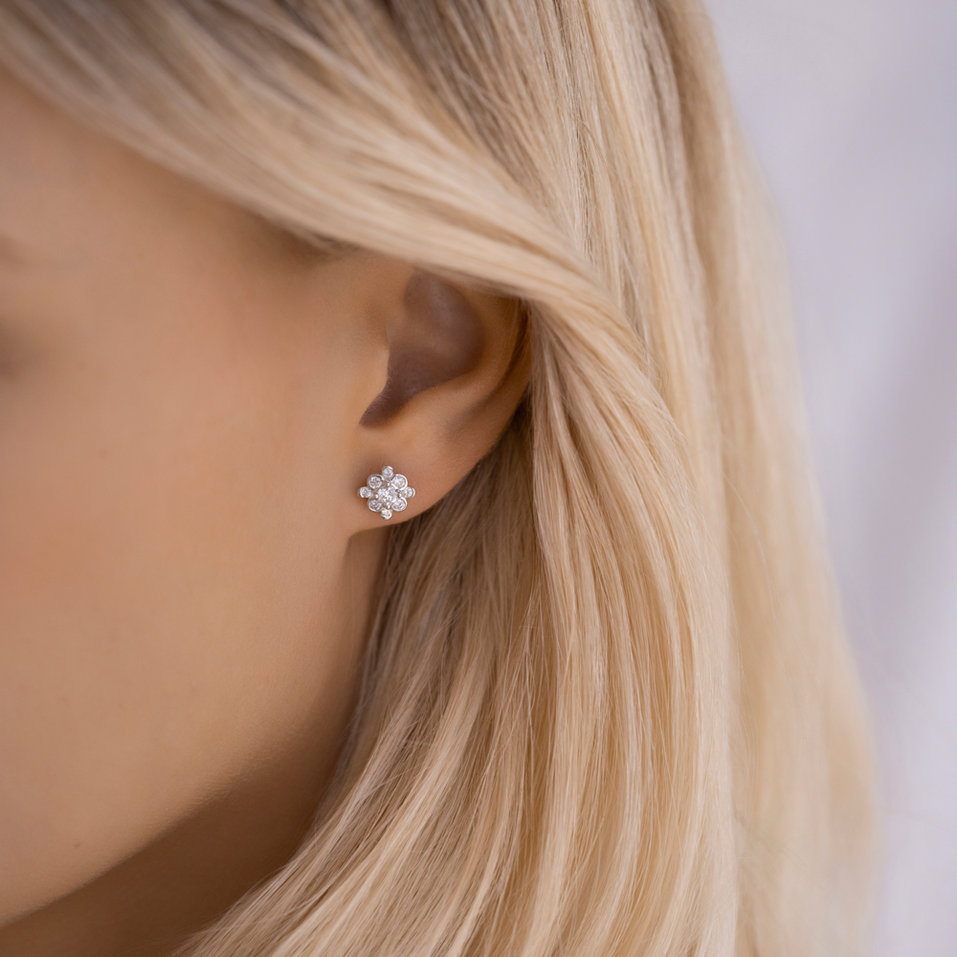 Náušnice s diamanty Blooming Charms