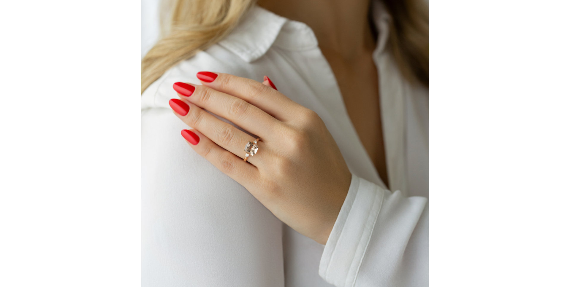 Prsten s diamanty a morganitem The Duchess