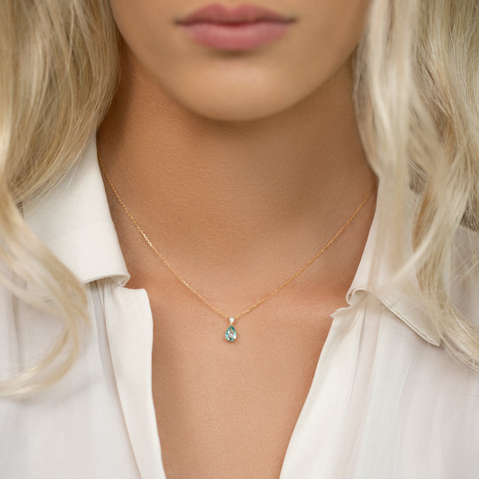 Náhrdelník s diamantem a ametystem Whispers of Avalon