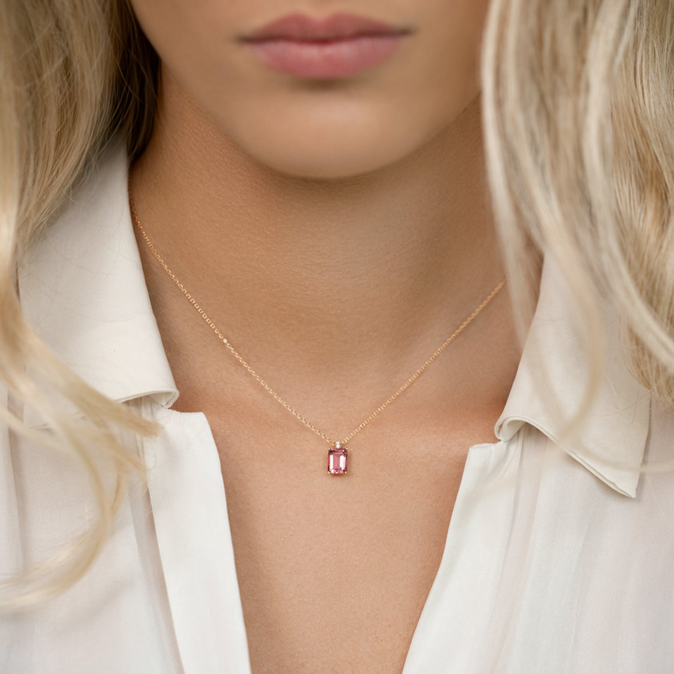 Náhrdelník s diamanty a ametystem Carlotta