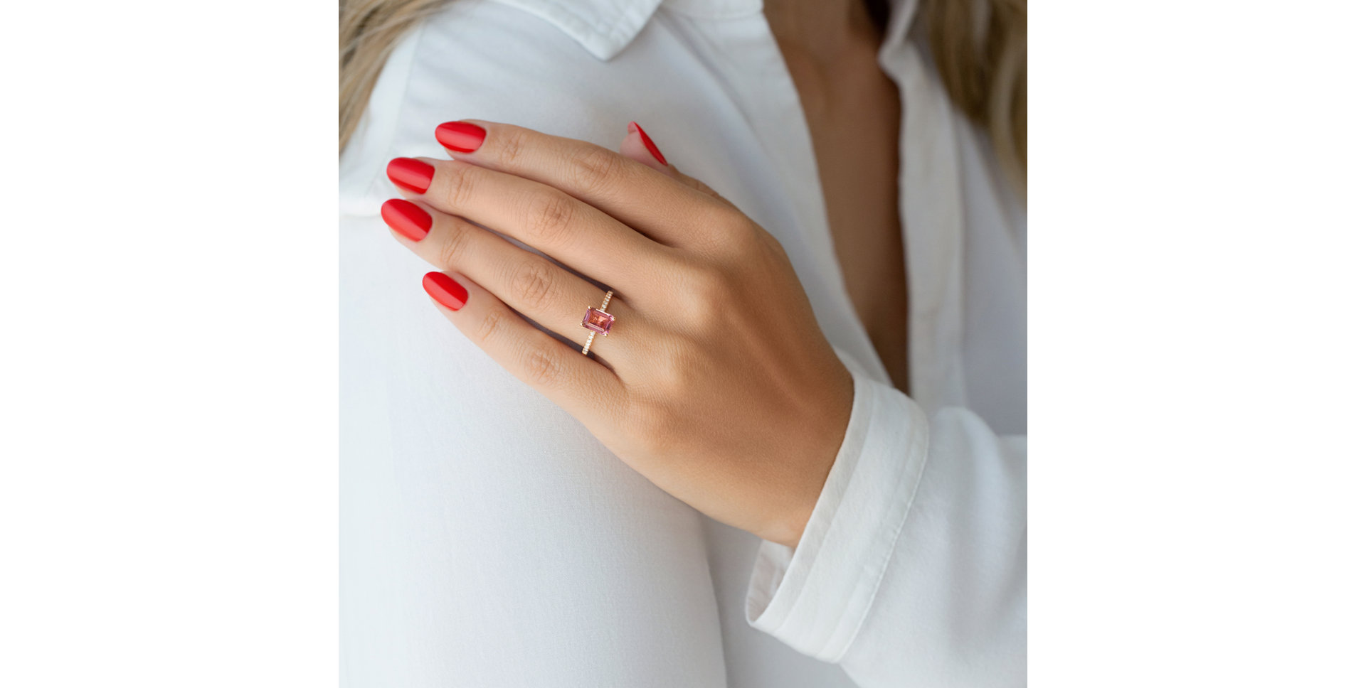 Prsten s diamanty a topazem Carlotta