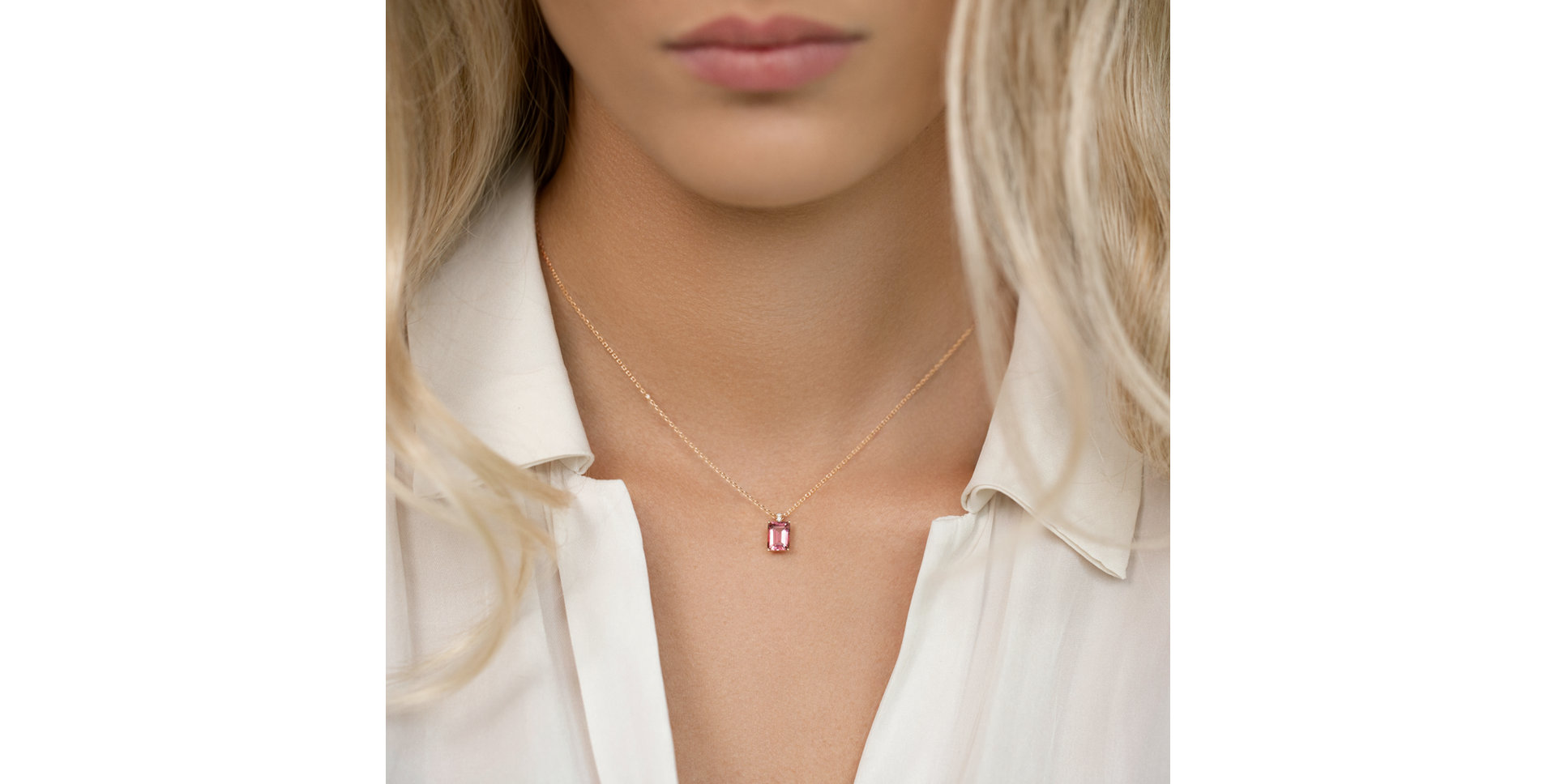 Náhrdelník s diamanty a morganitem Carlotta