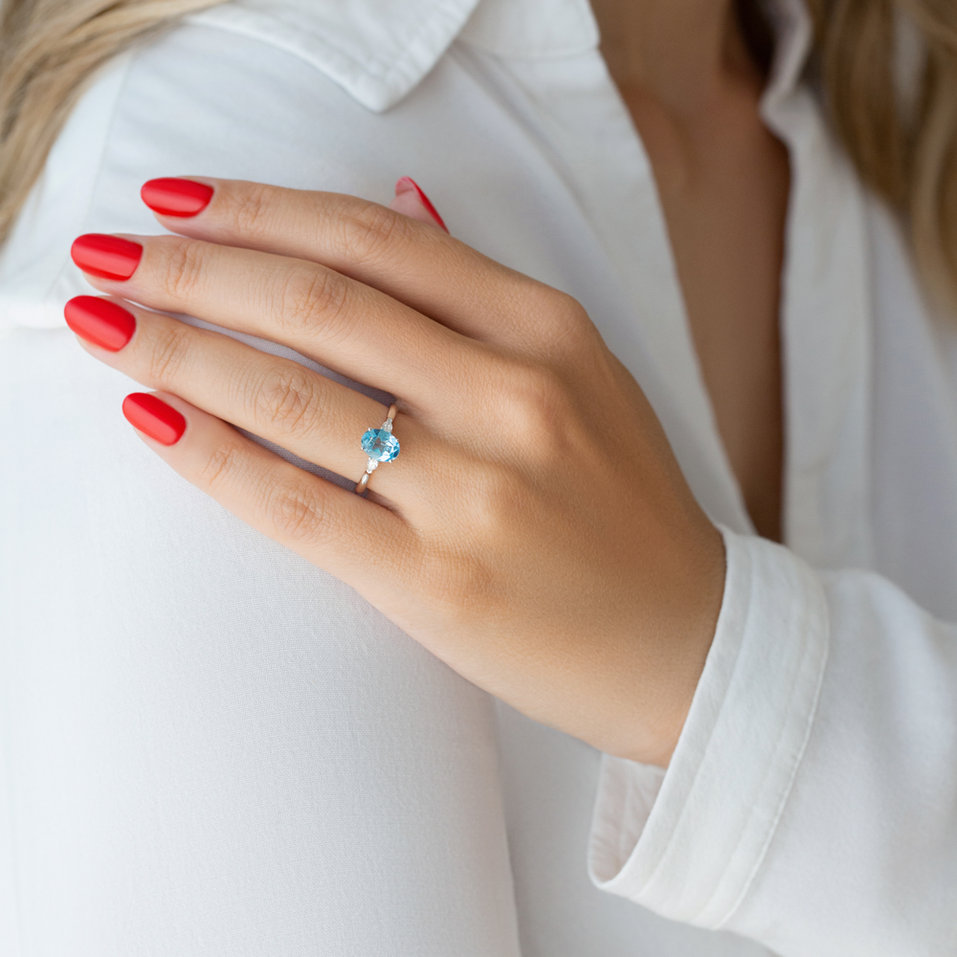 Prsten s diamanty a tanzanitem Fiona