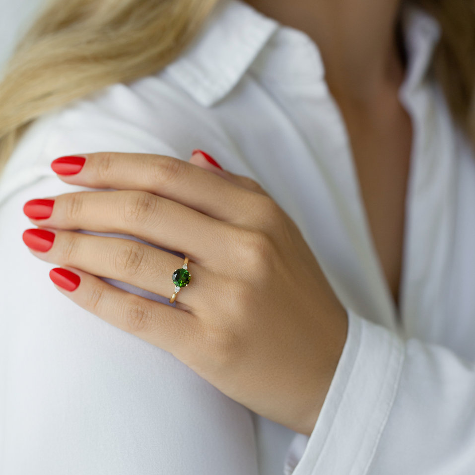 Prsten s diamanty a topazem Royal Oasis